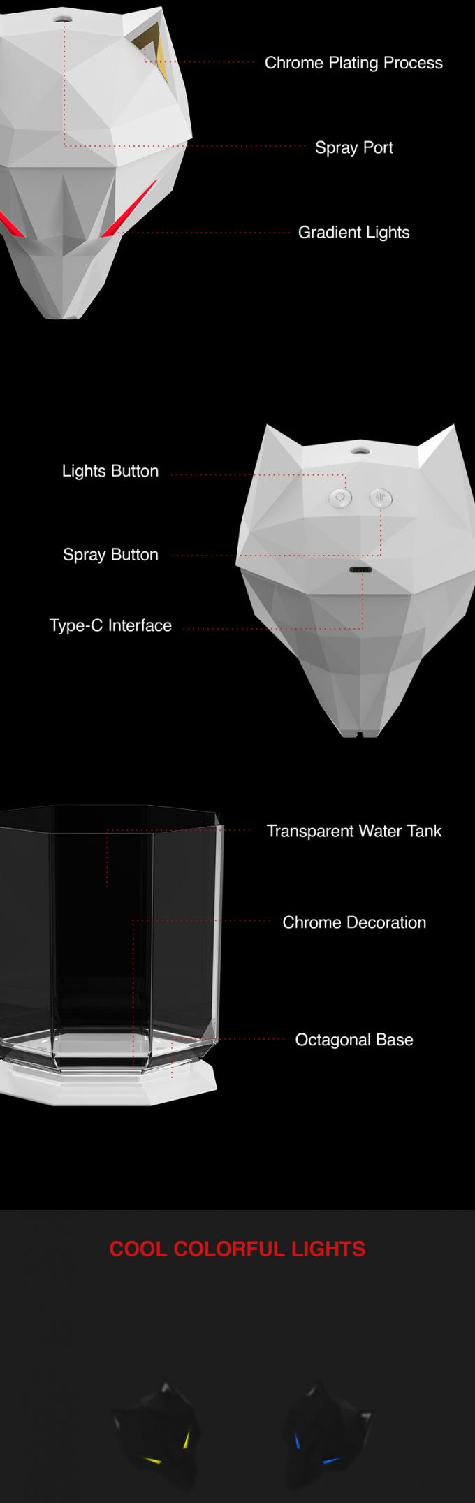 2022 Ζεστό πώληση υγραντήρες 600ML Μεγάλη χωρητικότητα διαχέτης αέρα Cool Mist Desktop υπερηχητικός υγραντήρας 3