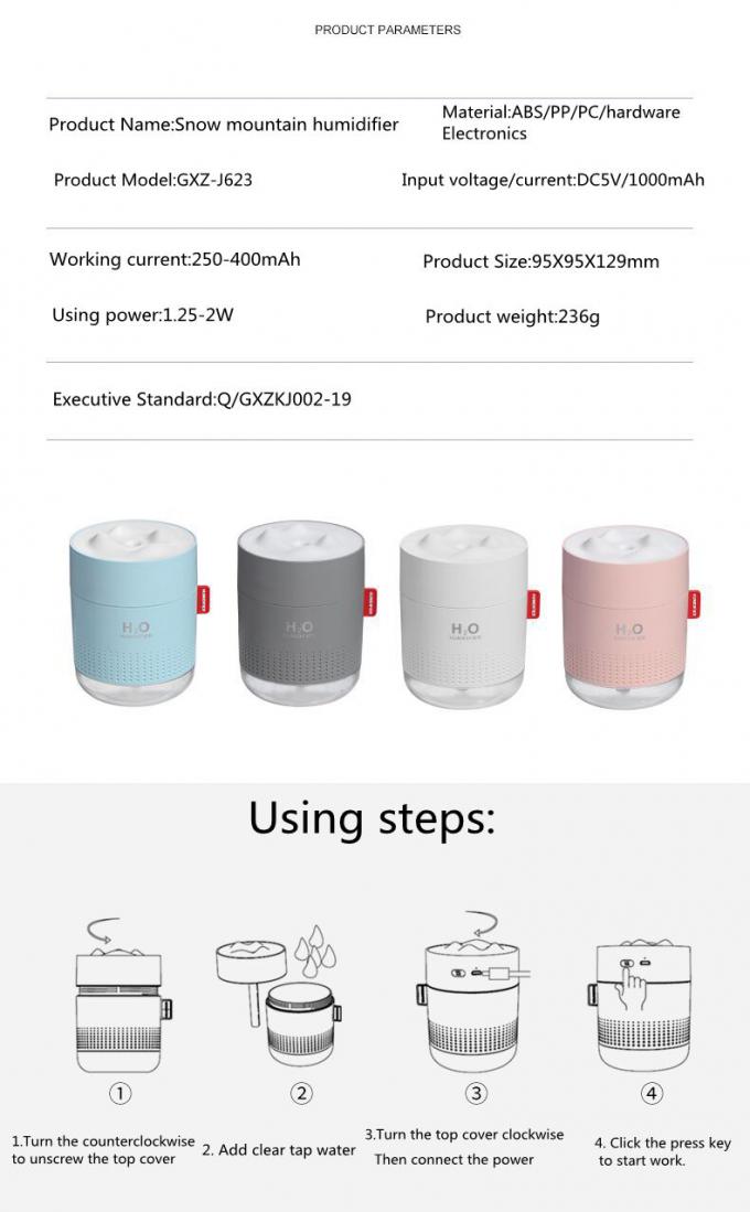 Homefish OEM Luftbefeuchter 500ml χωρητικότητα δεξαμενής νερού καθαρή ομίχλη υγροποιητές αέρα φορητό επιτραπέζιο H20 10