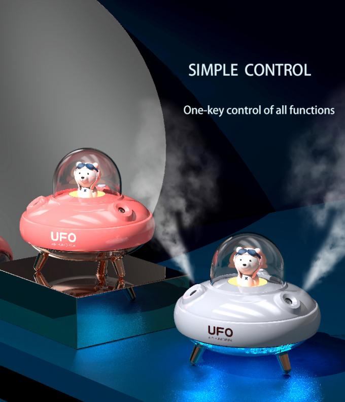 400ML Καλό σχεδιασμό UFO υγροποιητής διπλού ψεκασμού υγροποίηση ήσυχος επαναφορτιζόμενος USB υγροποιητής με πολύχρωμο φως νύχτας 10