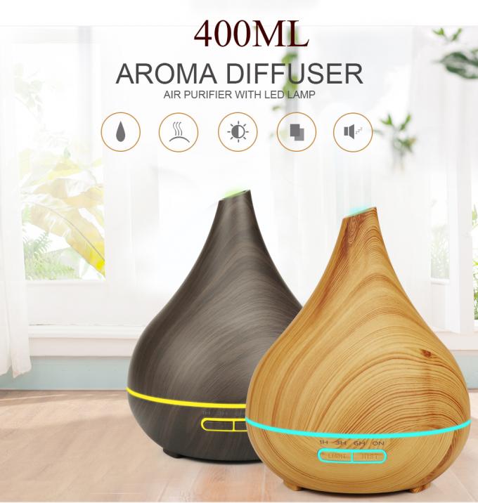400 ml χωρητικότητας Μίνι διαχέτης ελαίου αρώματος ξύλινη μηχανή αρωματοθεραπείας ήσυχη τηλεχειριστή διαχέτης αρώματος με φως LED 0