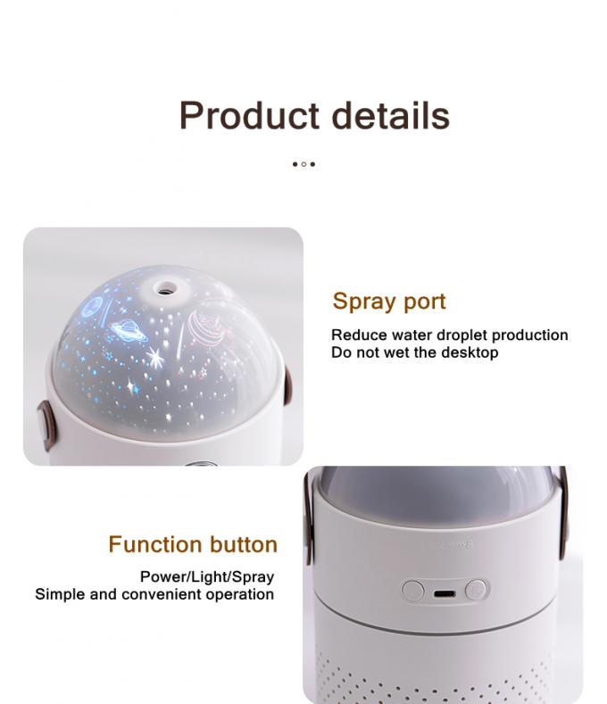 Galaxy Projection Light Air Humidifier 500ML Δύο τρόποι Ευφυής επαναφορτιζόμενος ασύρματος υπερηχητικός κατασκευαστής ομίχλης 10