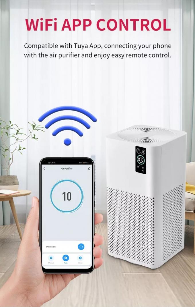 Οικιακό WIFI καθαριστικά αέρα Αιονιστές αέρα Ωζόνιο ελεύθερο δωμάτιο Φίλτρο Hepa Smart Touch Control Οικιακό εξοπλισμό καθαρισμού αέρα 8