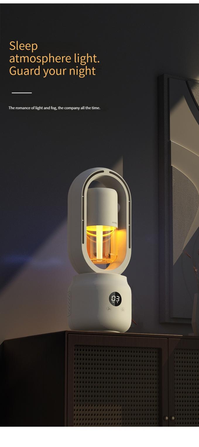 300ml 2 σε 1 κλιματιστικό υγραντήρα Vaneless ανεμιστήρα 2000mAh επαναφορτιζόμενη μπαταρία 10